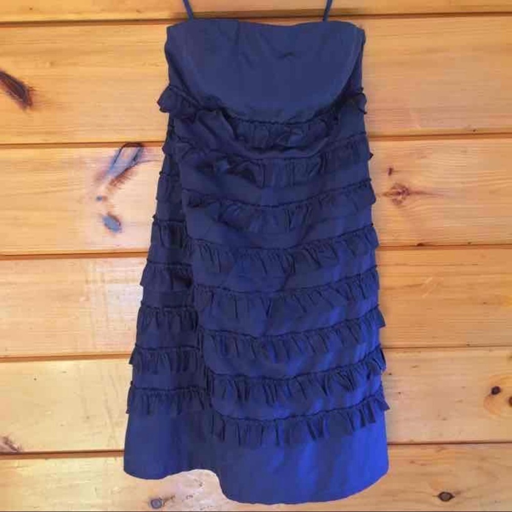 Minimalist Gap layered Strapless Navy Women’s Party Lined Chic Dress 4